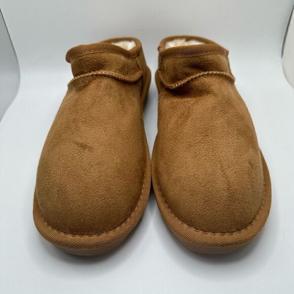 CUSHIONAIRE Women's Faux Shearling Genuine Suede cozy mule slippers +Memory Foam - Picture 2 of 7